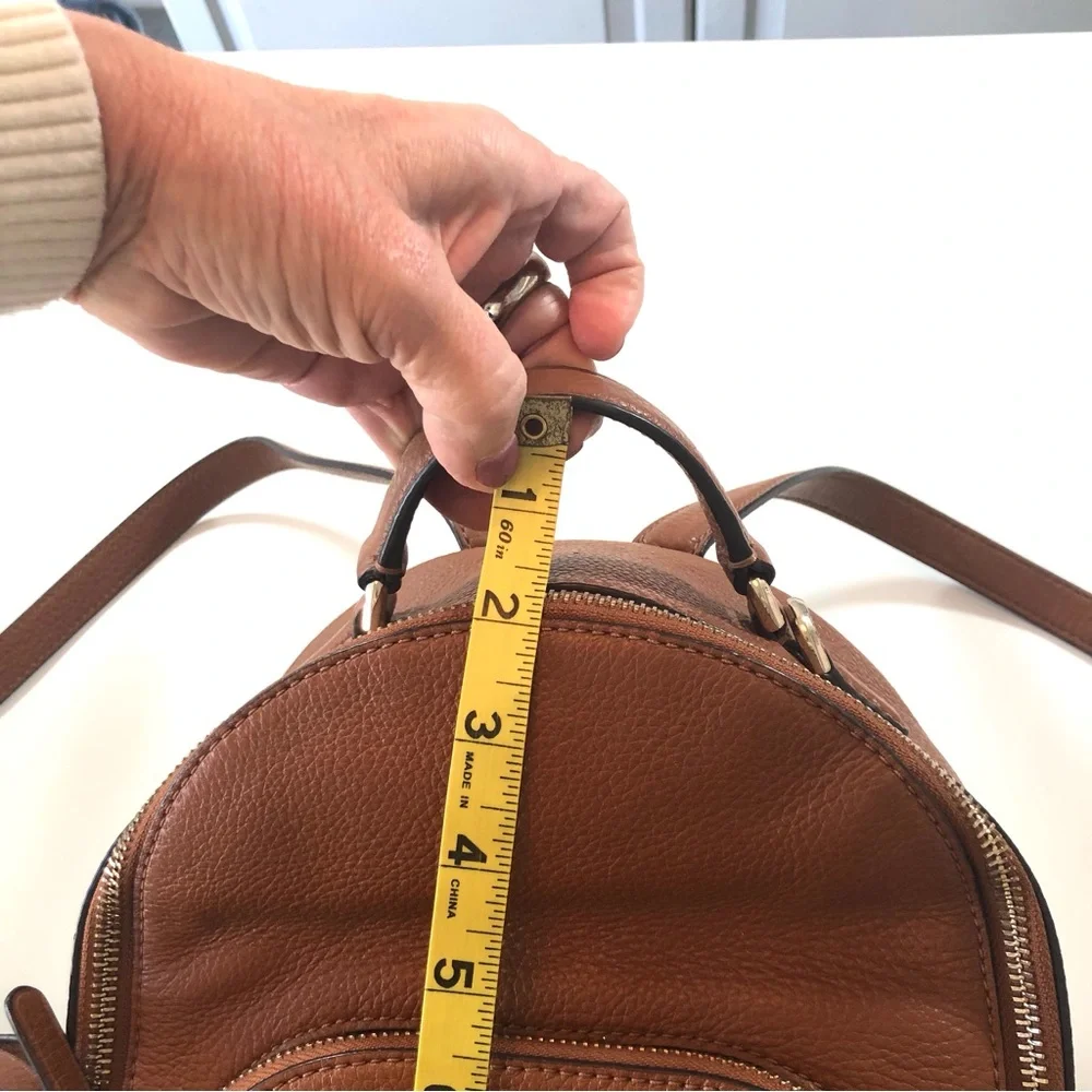 Kate Spade Jackson Backpack Warm Ginger Brown Pebbled Leather Medium